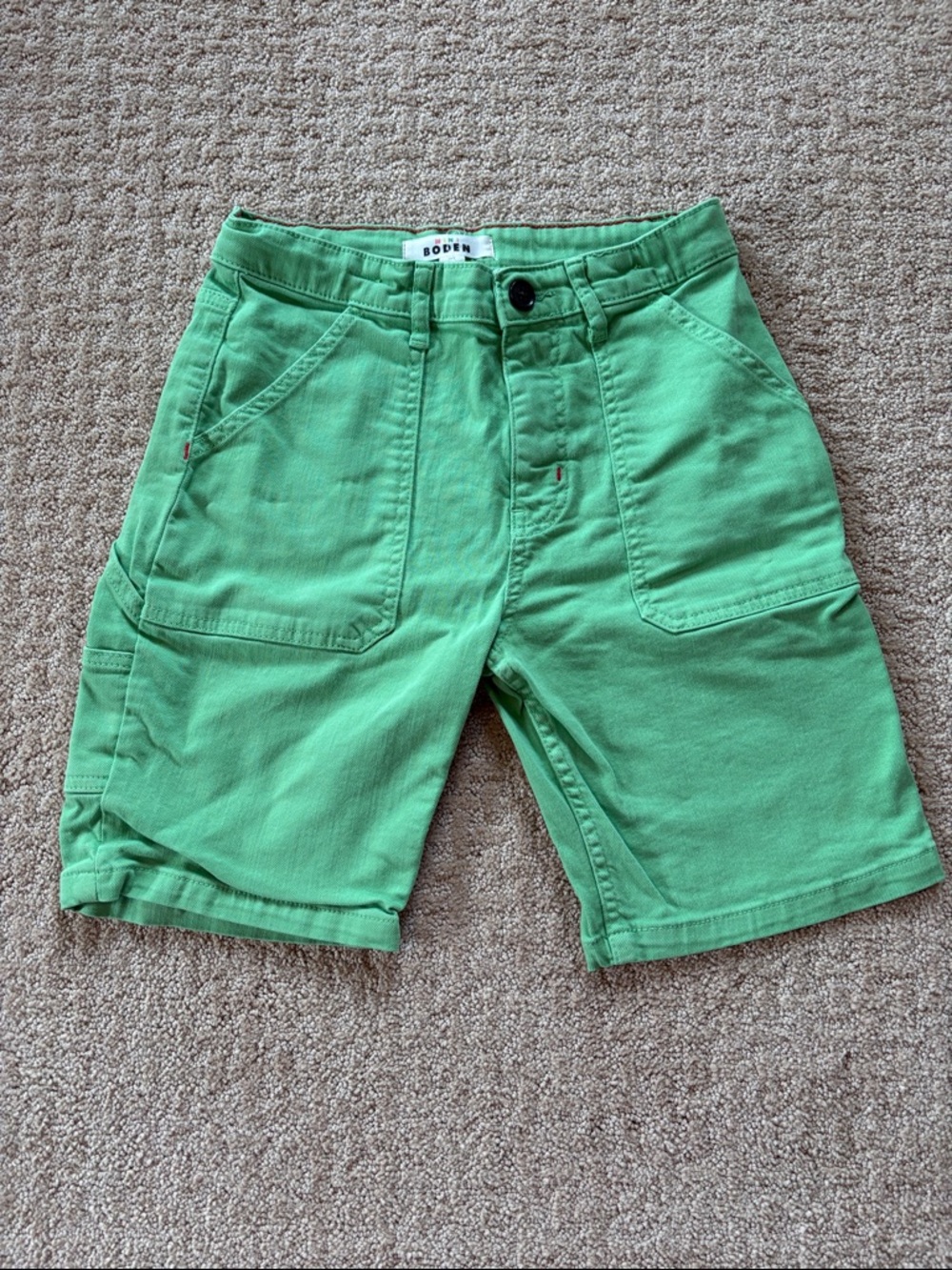 EUC Mini Boden Bright Green Cotton Kids' Cargo Shorts